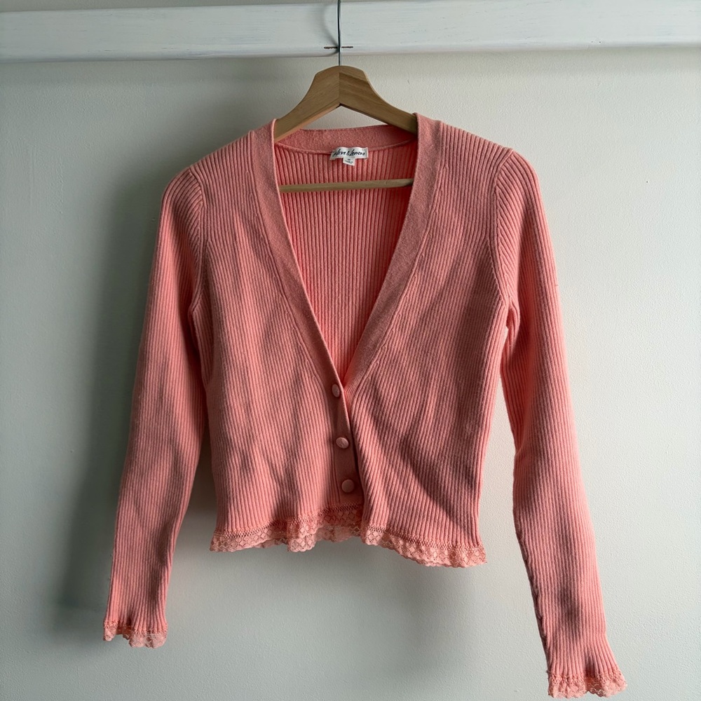 Pink Button-Up Women's Sweater